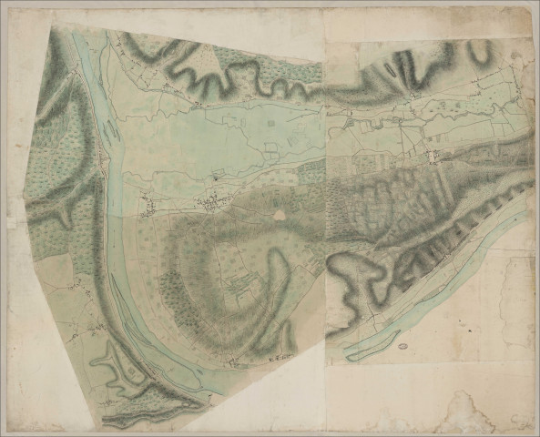 Cours de la Seine de Clachaloze (Val-D'Oise) à Port-Villez (Eure) - "Plan topographique du cours de la Seine de Clachaloze à Port-Villez. feuille n° 28".