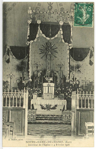 Notre-Dame-du-Hamel. Intérieur de l'Eglise - 4 Février 1908.