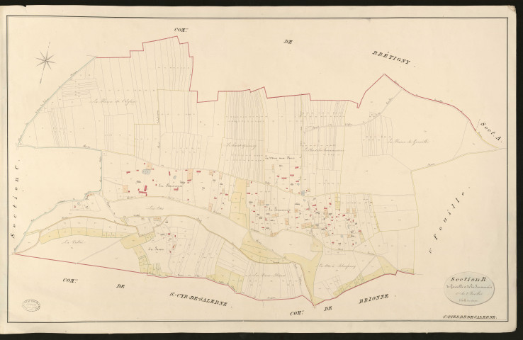 Saint-Pierre-de-Salerne. Section B _ de Gauville et de la Semannerie _ 1re de 2 Feuilles