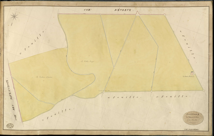 Arnières-sur-Iton. Section A _ des Vaux et de la Forêt _ 3e de 7 Feuilles