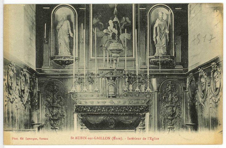 Saint-Aubin-sur-Gaillon. Intérieur de l'Eglise.