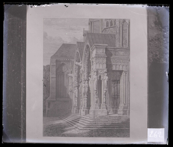 Cathédrale Notre-Dame de Chartres (Eure-et-Loir), porche nord, lithographie.