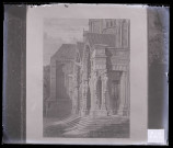 Cathédrale Notre-Dame de Chartres (Eure-et-Loir), porche nord, lithographie.