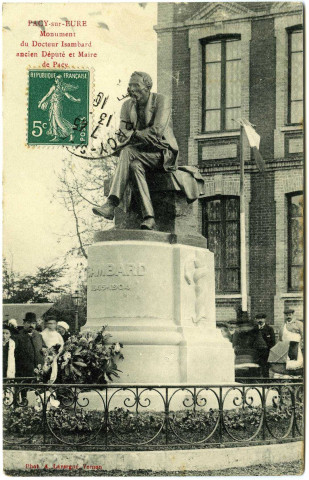Pacy-sur-Eure. Monument du Docteur Isambard ancien Député et Maire de Pacy.