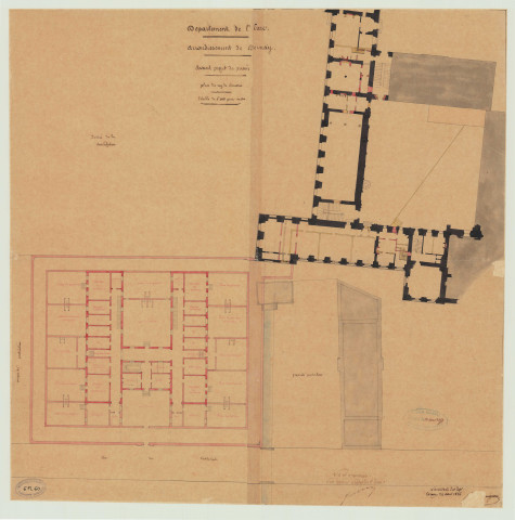 Bernay _"Avant projet de prison, plan du rez-de-chaussée".