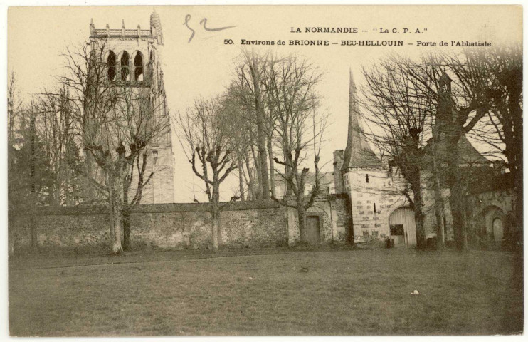 Bec-Hellouin (Le). Porte de l'Abbatiale.
