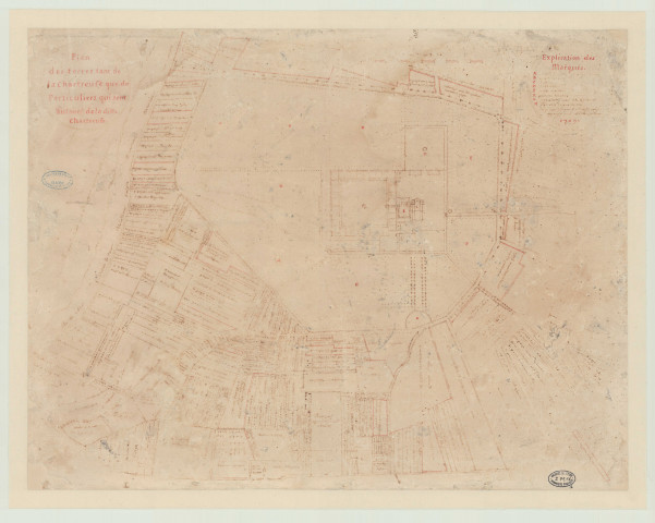 Aubevoye - 1- "Plan des terres tant de la Chartreuse que des particuliers autour de la ditte Chartreuse". * 2- "Plan de l'enclos de la Chartreuse de Gaillon avec les terres adjacentes". *
