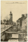 Evreux-Ville. L'Iton (bras méridional) et la Tour de l'Horloge (XVe siècle).