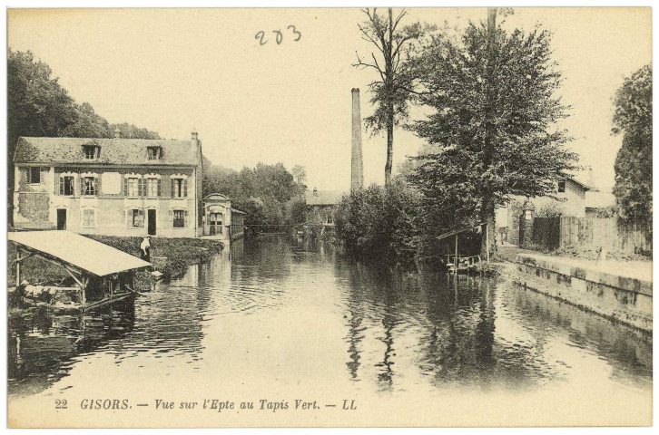 Gisors. Vue sur l'Epte au Tapis Vert.