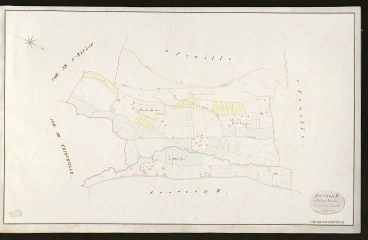 Toutainville. Section B _ de la Croix Blanche _ 3e et denrière Feuille