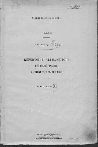 Rouen sud. Répertoire alphabétique (1903)