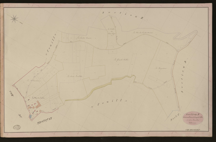 Lorleau. Section B _ du Mout aux Prêtres et de la grande Vallée _ 2e de 3 Feuilles