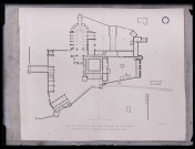 Abbaye de Bec-Hellouin (Eure), plan de l'abbatiale vers le milieu du XVIIème siècle.