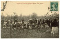 Breteuil-sur-Iton. Chasses à courre en Forêt de Breteuil- Avant la Curée.