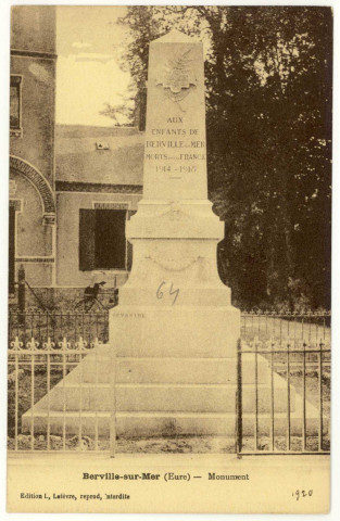 Berville-sur-Mer. Monument.