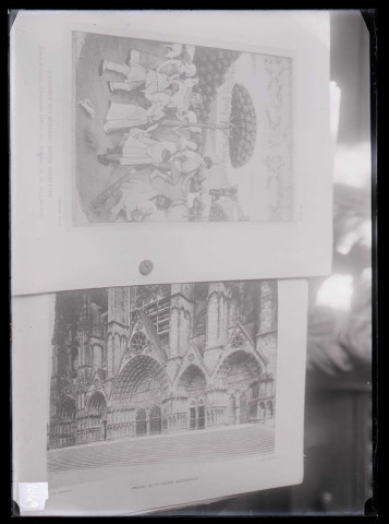 Livre d'heures de Charles d'Angoulême "L'Annonce aux bergers, ronde champêtre" à la cathédrale Saint-Étienne de Bourges (Cher), portail de la façade occidentale.