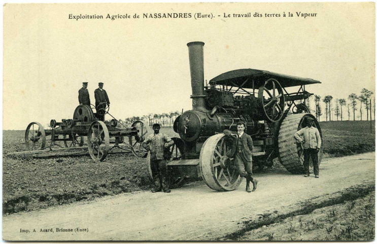 Nassandres. Exploitation Agricole de Nassandres (Eure). - Le travail des terres à la Vapeur.