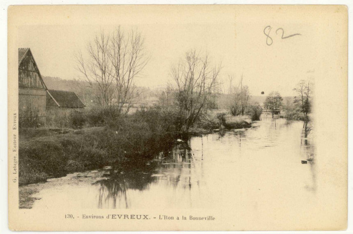 Bonneville-sur-Iton (la). L'Iton à la Bonneville.