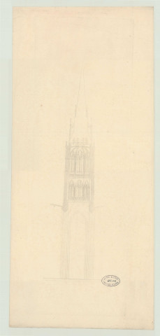 Evreux _Cathédrale. Projet de restauration de la flèche.