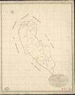 Noards. Tableau d'assemblage _ du Plan Parcellaire de la Commune de Noards _ Canton de St Georges-du-Vièvre - Pontaudemer - Eure. _ Terminé sur le Terrain le 12 mai 1838 , sous l'administration de M. de Monicault, Préfet _ M. Boivin, Maire _ sous la Direction de M.Garnier, Directeur des Contributions directes _ M. Le Fébure, Géomètre en Chef. _ Par M. Canu, Géomètre de 1re classe.