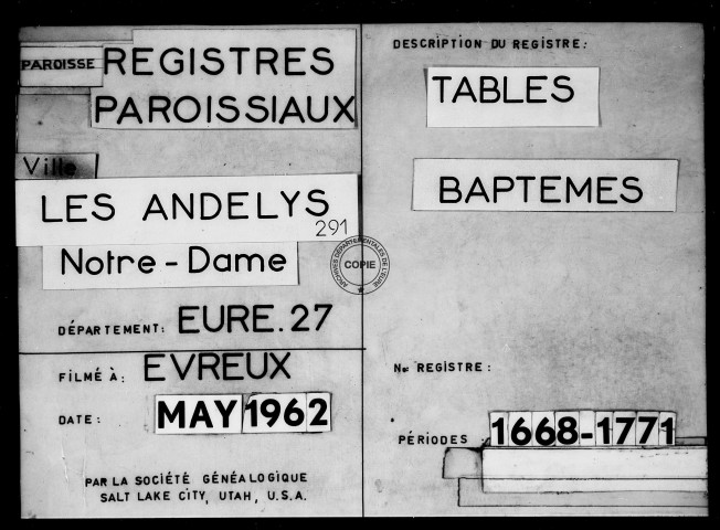 Tables (1668-1771)