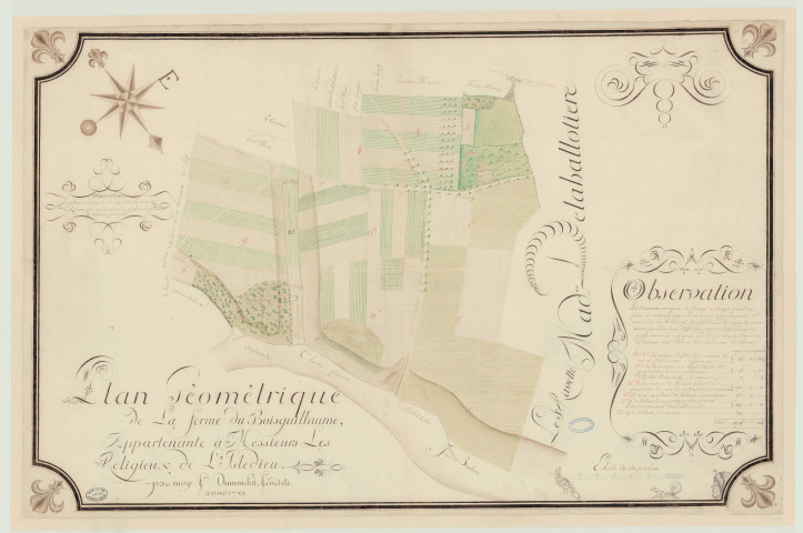 Perruel - "Plan géométrique de la ferme de Bois-Guillaume". *