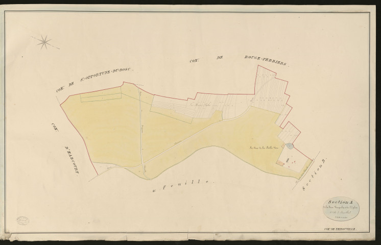Thibouville. Section A _ de la Fosse Vauquelin et de l'Eglise _ 1re de 2 Feuilles