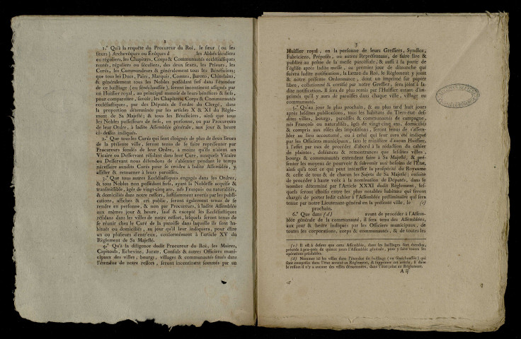 Modèle d'ordonnance à rendre par les baillis.