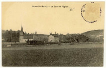 Brosville. La Gare et l'Eglise.