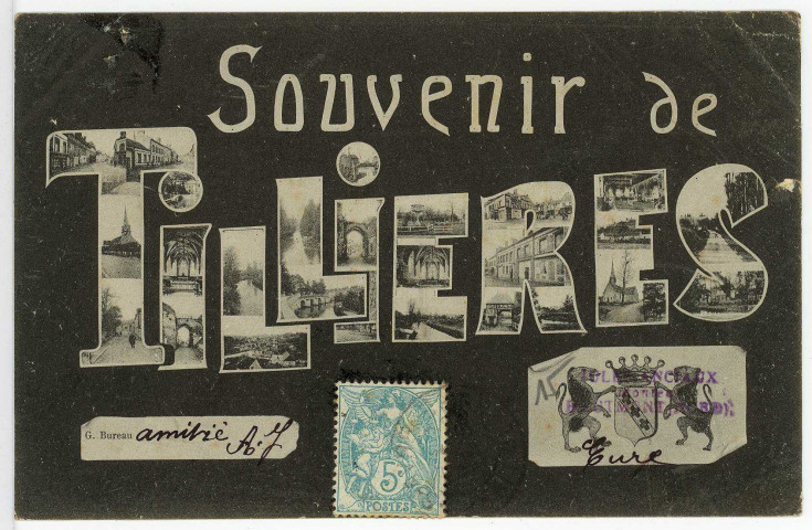 Tillières-sur-Avre. Carte souvenir.