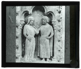 Cathédrale Notre-Dame de Chartres (Eure-et-Loir), porche sud, détail de la porte "Les deux amants".