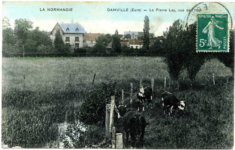 Damville. La Pierre Lay, vue de L'Iton.