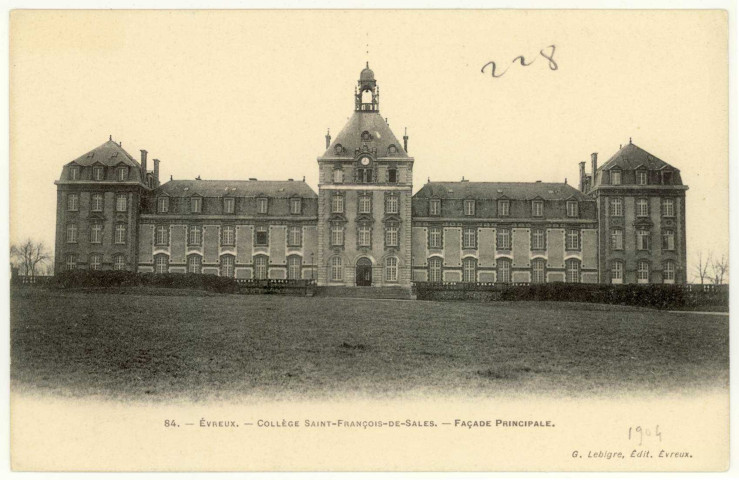 Evreux-Ville. Coll. Ège Saint-François-de-Sales-Façade principale.