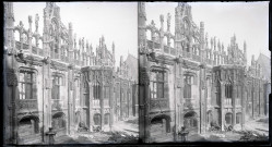 Palais de justice de Rouen (Seine-Maritime), endommagé par les bombardements de la seconde guerre mondiale.