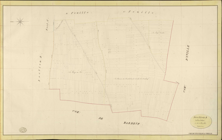 Crosville-la-Vieille. Section A _ du bout Cardais _ 2e de 3 Feuilles