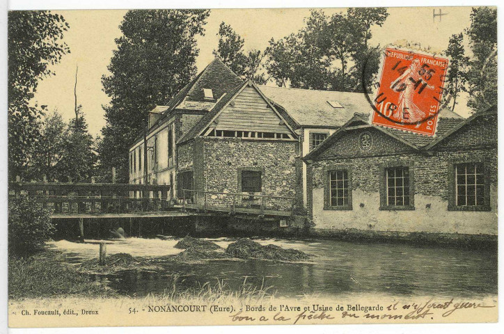 Nonancourt. Bords de l'Avre et Usine de Bellegarde.