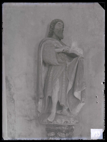 Église de Saint-Éloi-de-Fourques (Eure), statue de Saint-Jean-Baptiste.