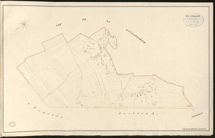 Montreuil-l'Argillé. Section D _ de la Morinière _ 1ère de 3 feuilles _ Echelle de 1 à 2500