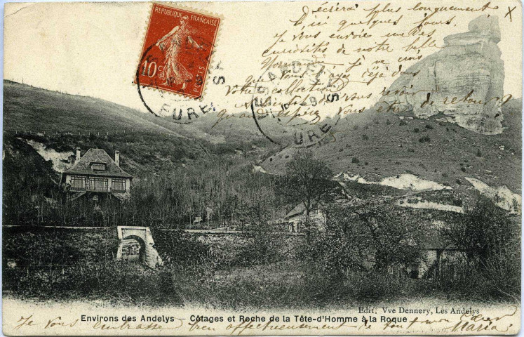 Andelys (Les). Côtage et Roche de la Tête d'homme à la Roque.