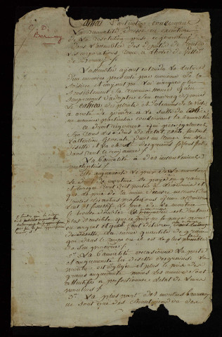 Procès-verbal ; cahier manuscrit signé ; cahier particulier concernant la banalité et brouillon de ce cahier ; notification.