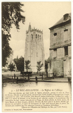 Bec-Hellouin (Le). Le Beffroi de l'Abbaye.