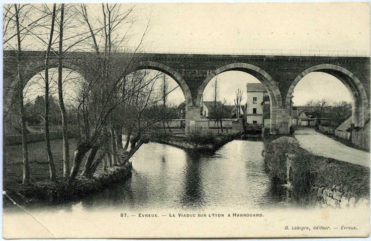 Evreux-Ville. Le Viaduc sur L'Iton à Harrouard.
