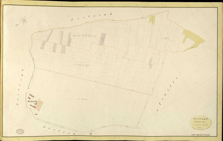 Hondouville. Section D _ de la Côte des Vignes _ 3e et dernière Feuille