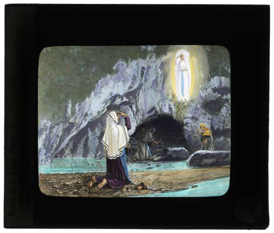 Dessin de la première apparition "Le Signe de Croix" à Lourdes (Hautes-Pyrénées).