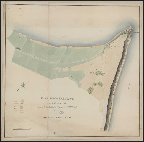 Cours de la Seine à Quillebeuf - "Plan topographique du cours de la Seine depuis le territoire du Marais-Vernier jusqu'au territoire de Trouville".