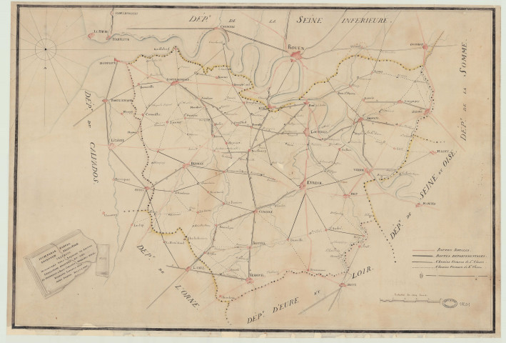 Carte routière du département de l'Eure
