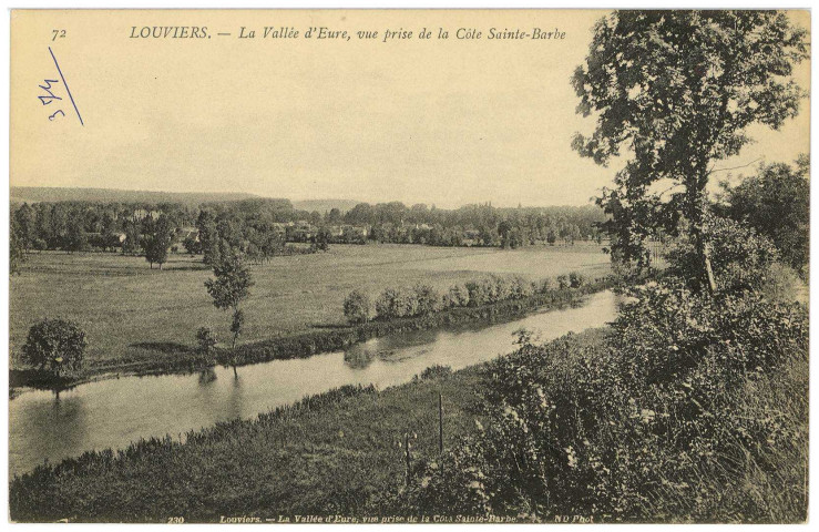 Louviers-Ville. La Vallée d'Eure, vue prise de la Côte Sainte-Barbe.