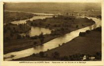 Amfreville-sous-les-Monts. Panorama sur les Ecluses et le Barrage.