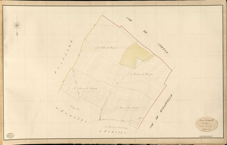 Boissy-sur-Damville. Section B _ de l'Eglise _ 1re de 3 Feuilles