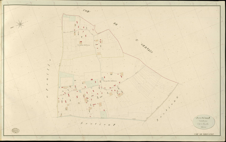 Piencourt. Section E _ des Aubières _ 1re de 2 Feuilles